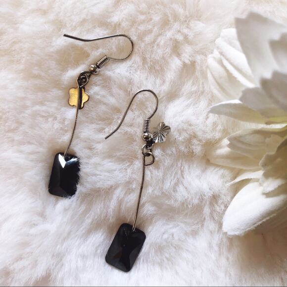 Silver Black Dazzle Earrings - Picture 6 of 10